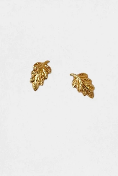 Vintage 14K Gold Oak Leaf Stud Earrings Selected by MARMALADE