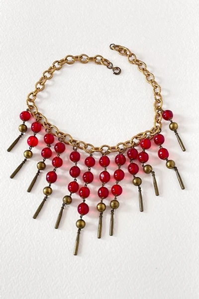 Vintage 1930s Glass Fringe Statement Bib Necklace Selected by MARMALADE