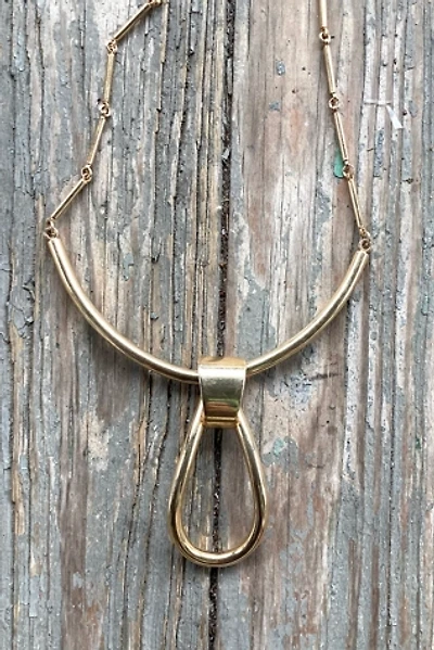 Vintage 1970s Sleek Gold Tone Mod Necklace Selected by Cherry