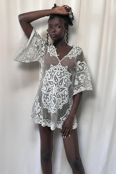 Vintage 1960's Lace Angel Wing Sleeve Mini Dress Selected By Afterlife Boutique