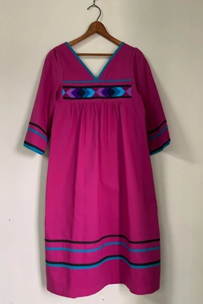 Vintage 1970s Cotton V-Neck Dress Selected by SharpLilTeeth