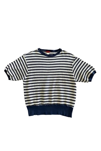 Vintage 1960s Short Sleeve Knitted Striped Shirt Selected By Vintage Warrior