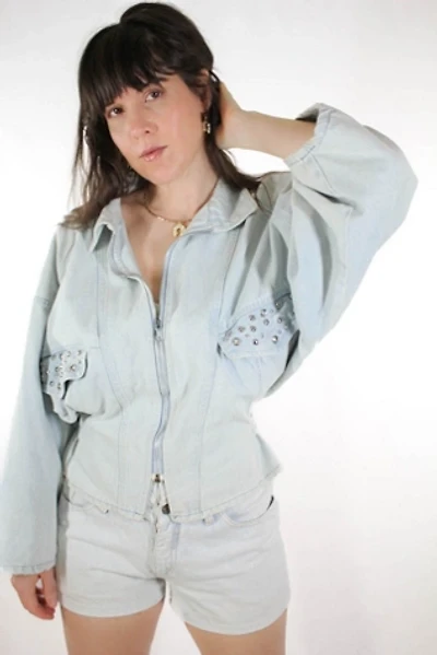 1980s Western Rhinestone Fitted Denim Jacket Selected By Moons + Junes Vintage