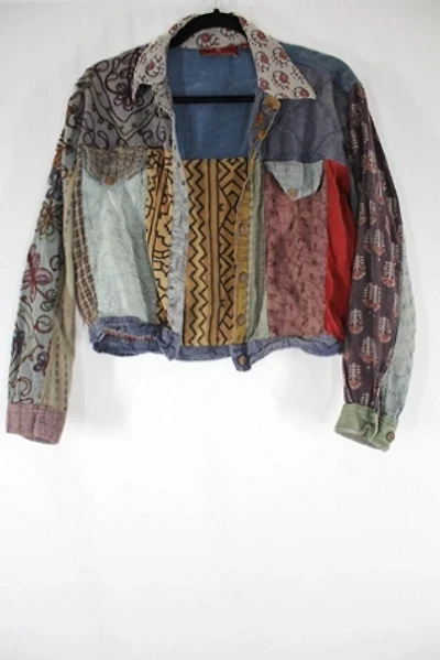 1990s Kantha Patchwork Embroidered Cropped Jacket Selected By Moons + Junes Vintage