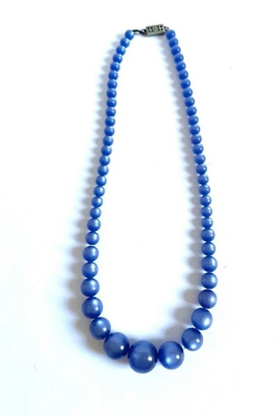 Vintage 1950's Blue Glow Choker Necklace Selected by FernMercantile