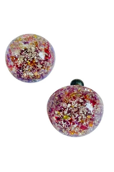 Vintage 1940's Confetti Plastic Button Screw Earrings Selected by FernMercantile