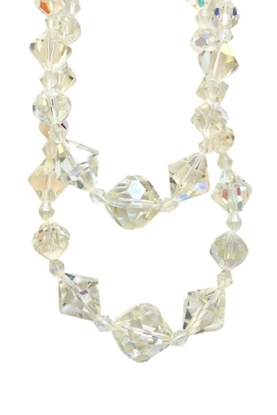 Vintage 1950's Crystal and Iridescent Double Strand Necklace Selected by FernMercantile