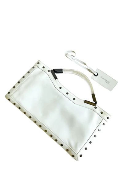 Vintage Y2K White Leather Purse with Rivets Selected by FernMercantile