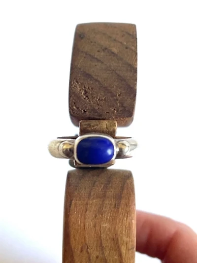 Vintage 1970's Simple Sterling and Lapis Ring Selected by FernMercantile