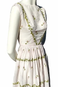 1960's Garden Party Embroidered Dress Selected by Garbage Soup
