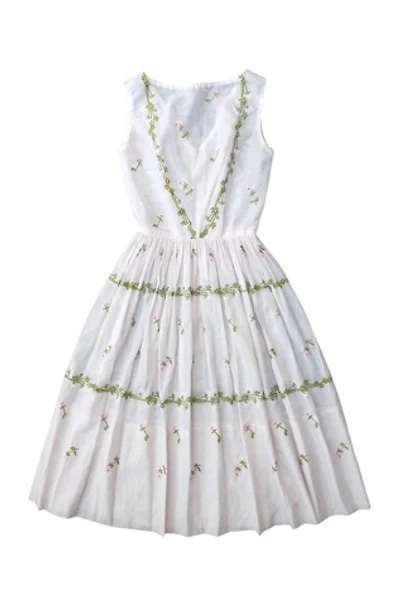 1960's Garden Party Embroidered Dress Selected by Garbage Soup