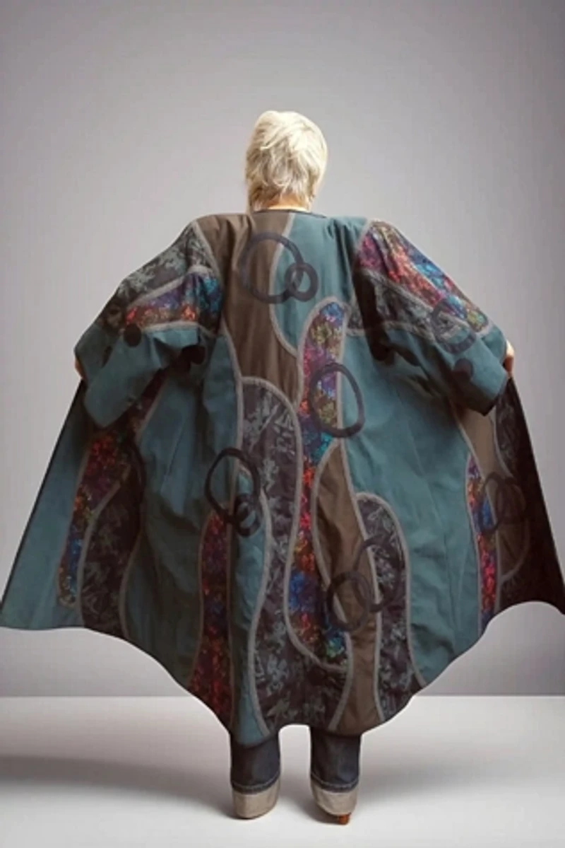 1980's Art To Wear Applique Coat Selected by Garbage Soup