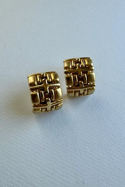 Gold Half Dome Earrings Selected by Wax Plant
