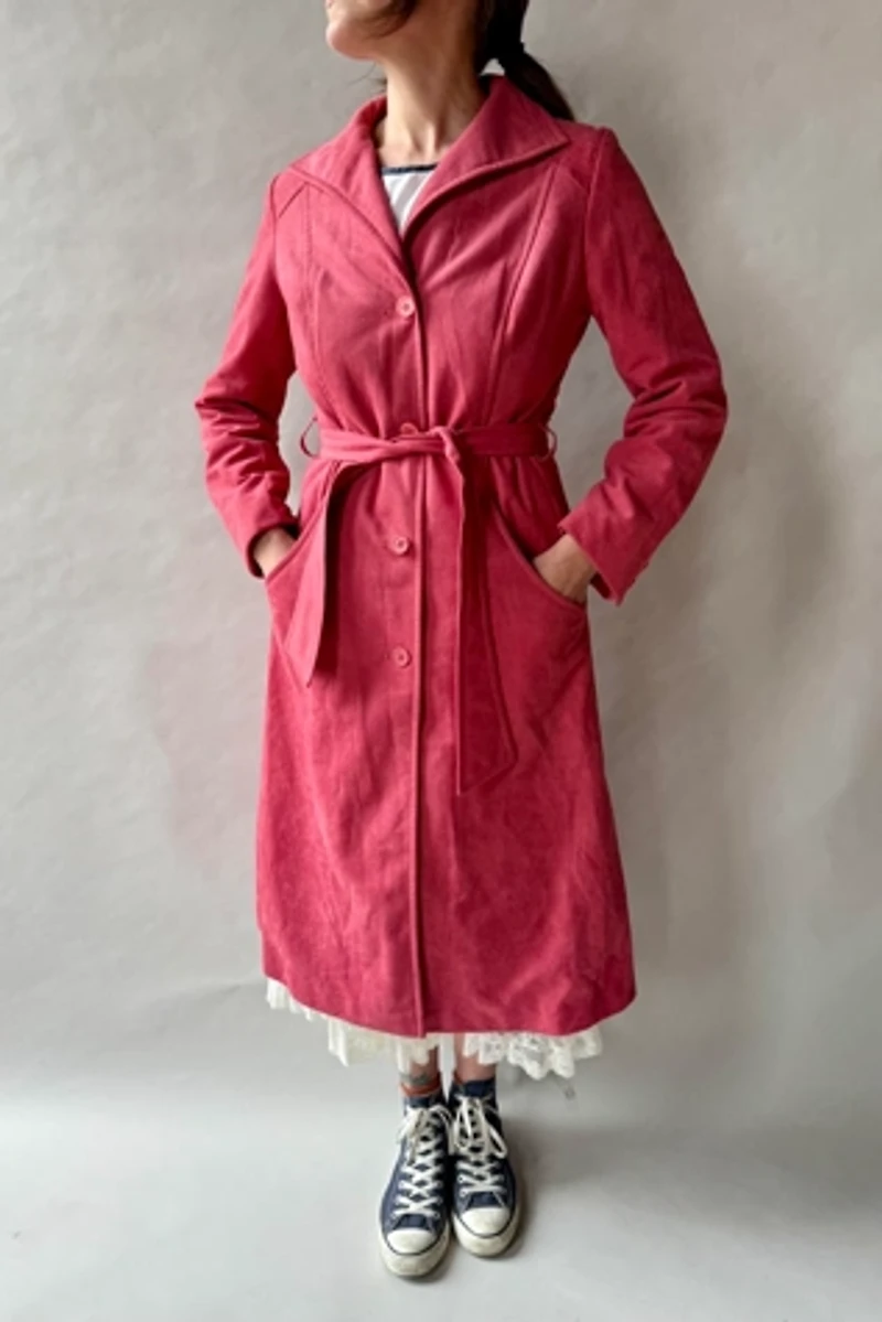 60's Pink Trench Style Coat Selected by Wax Plant