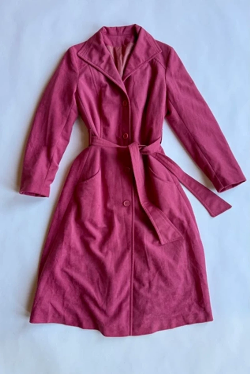 60's Pink Trench Style Coat Selected by Wax Plant