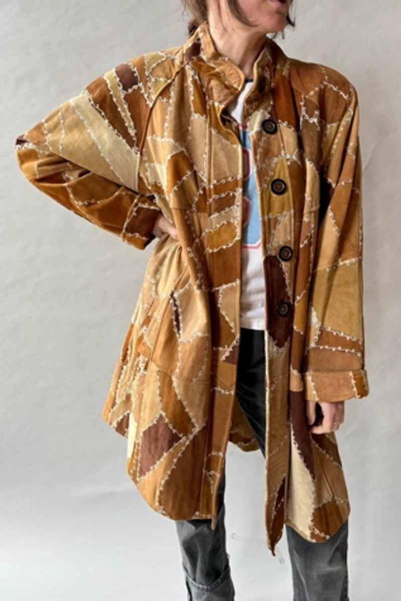 70's Suede Patchwork Coat Selected by Wax Plant