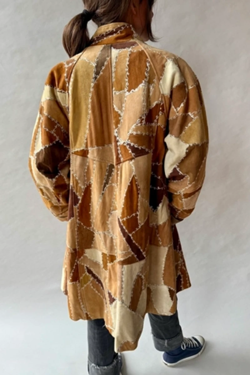 70's Suede Patchwork Coat Selected by Wax Plant