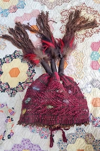 Artisan Handwoven Wool and Feathers Hat Selected by Garbage Soup