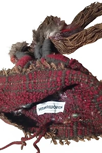 Artisan Handwoven Wool and Feathers Hat Selected by Garbage Soup