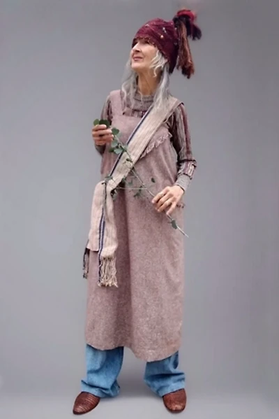 Artisan Handwoven Wool and Feathers Hat Selected by Garbage Soup