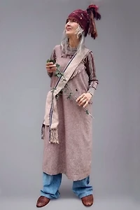 Artisan Handwoven Wool and Feathers Hat Selected by Garbage Soup