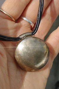 Modernist Amber Sterling Pendant Necklace Selected by Garbage Soup