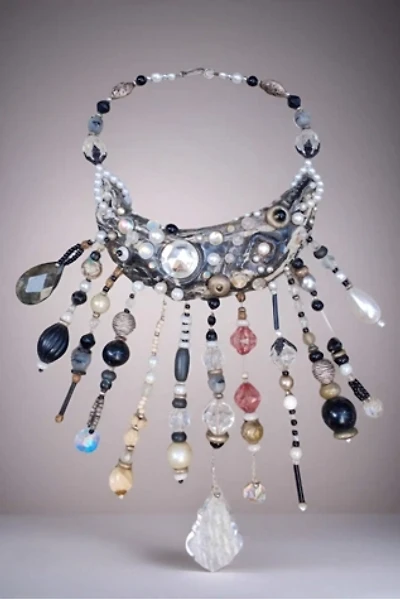 1980's Artisan Abalone Shell and Bead Choker Necklace Selected by Garbage Soup