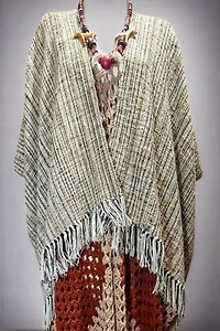 Handwoven Artisan Ruana Cape Selected by Garbage Soup