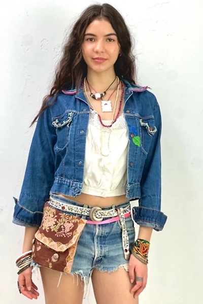 Vintage Hand Embroidered Put On Shop Denim Jean Jacket Selected by Anna Corinna
