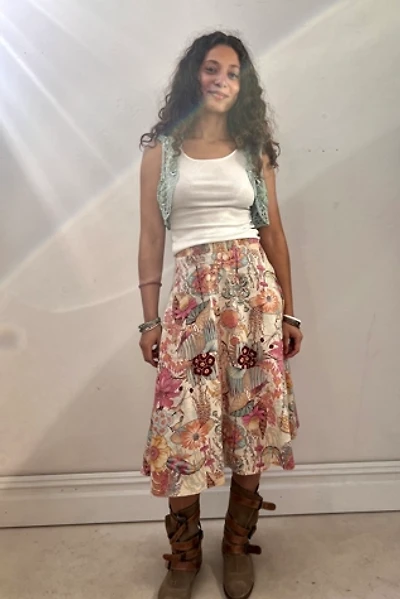 Vintage Pretty Printed Skirt Selected by Anna Corinna