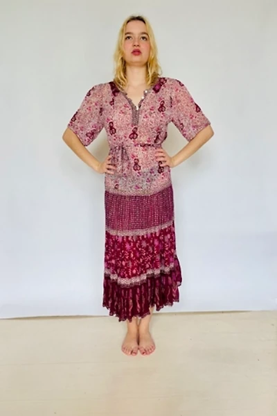 Vintage 70's Sheer Gauze Block Print Dress Selected by Atlantic Vintage
