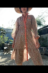 1960s Floral Prairie Dress