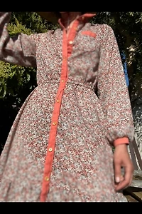 1960s Floral Prairie Dress