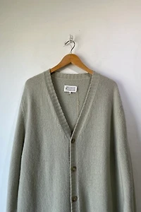 Maison Margiela Light Green-Grey Knit Wool Cardigan Selected by The Curatorial Dept.
