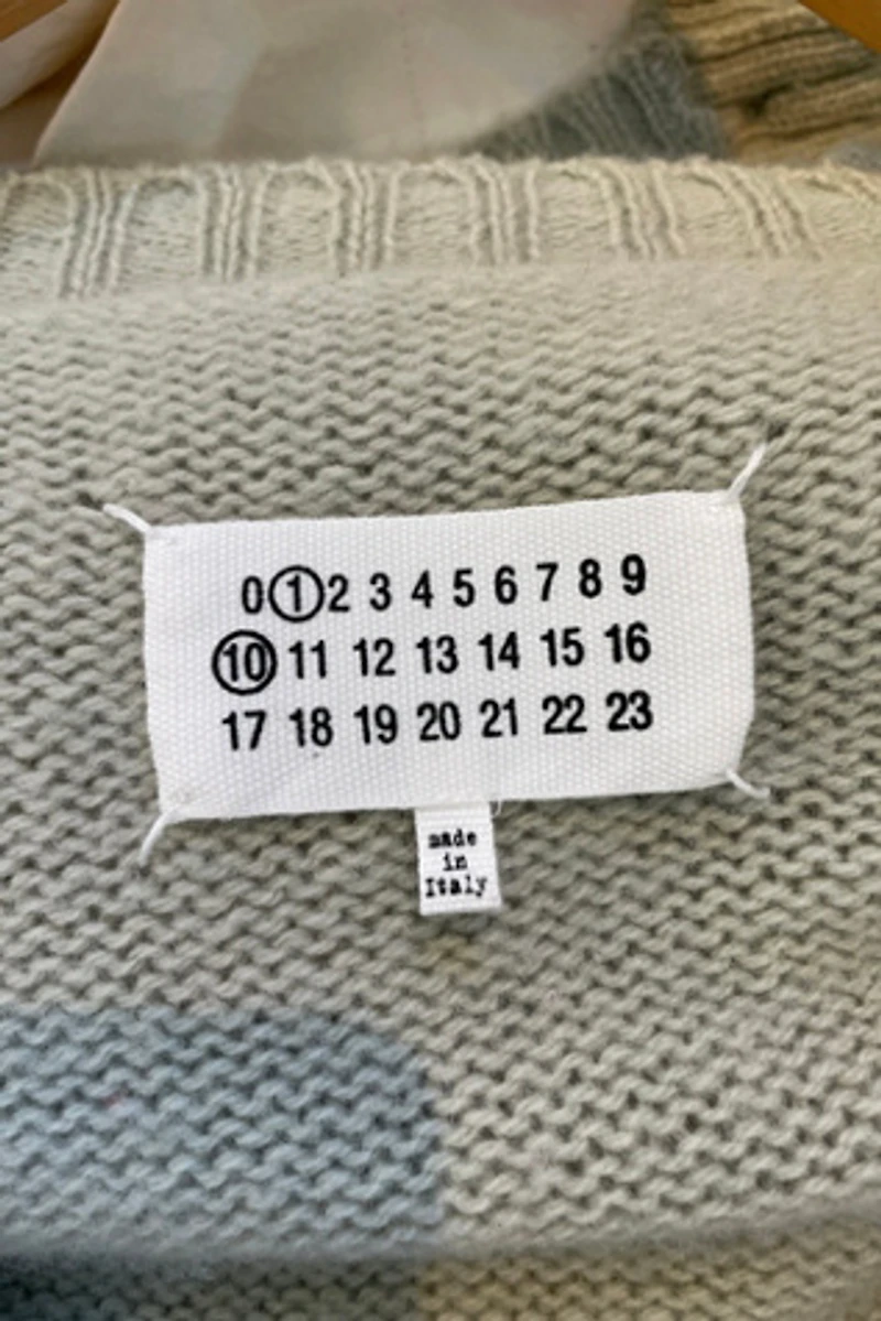 Maison Margiela Light Green-Grey Knit Wool Cardigan Selected by The Curatorial Dept.