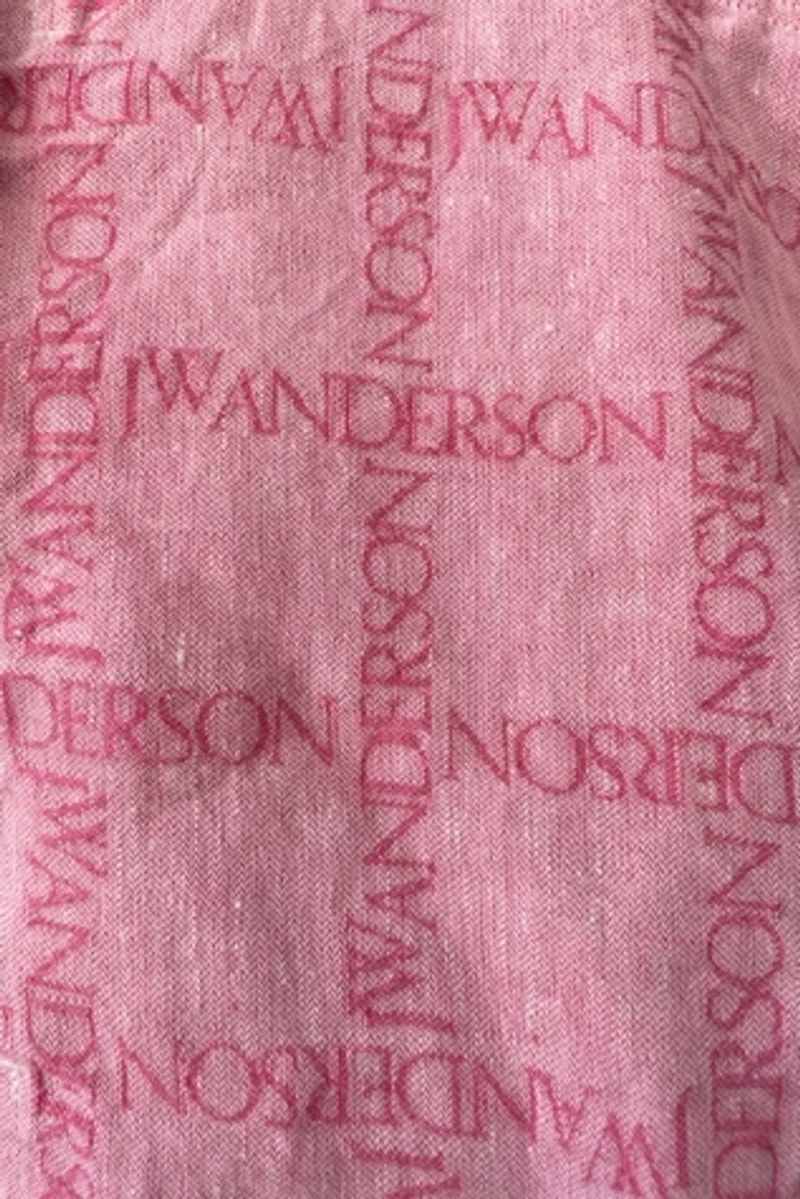JW Anderson Pink Logo Linen Shirt Dress Selected by The Curatorial Dept.