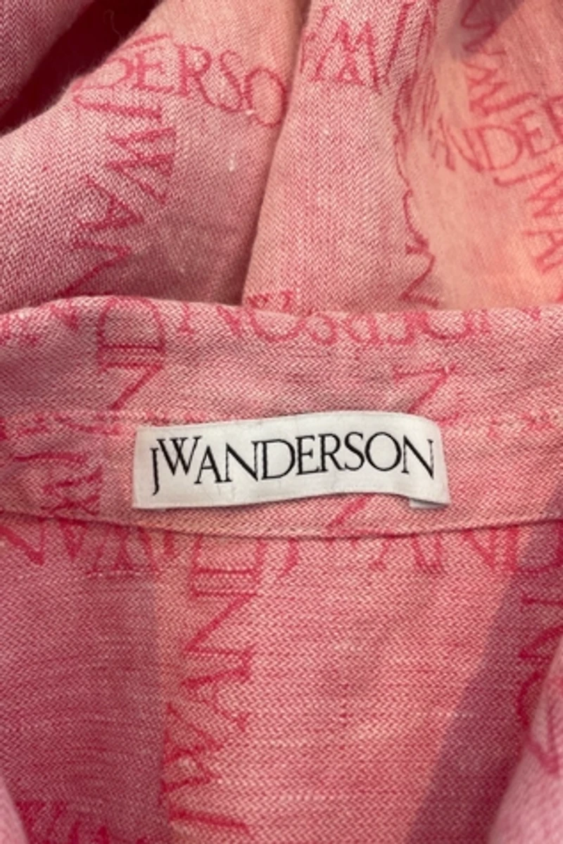 JW Anderson Pink Logo Linen Shirt Dress Selected by The Curatorial Dept.