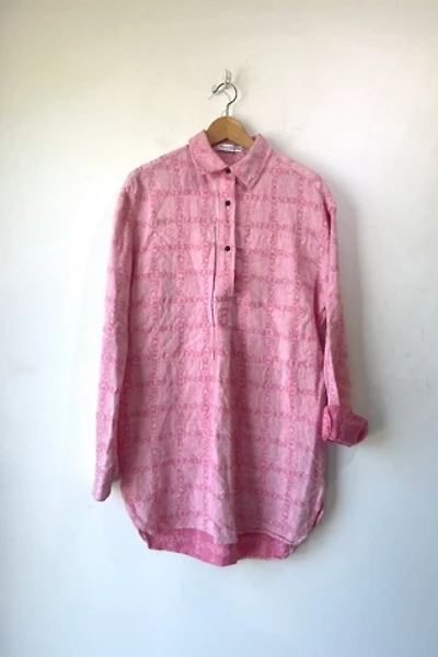 JW Anderson Pink Logo Linen Shirt Dress Selected by The Curatorial Dept.