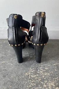 Givenchy Black Platform Gold Studded Strappy Heels Selected by The Curatorial Dept.