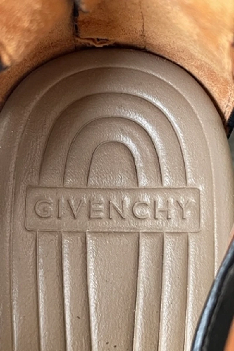 Givenchy Black Platform Gold Studded Strappy Heels Selected by The Curatorial Dept.