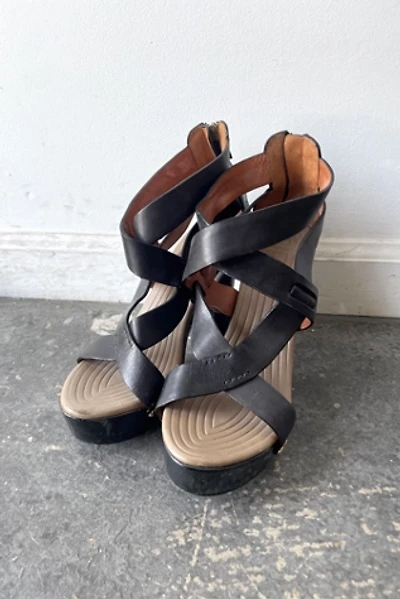 Givenchy Black Platform Gold Studded Strappy Heels Selected by The Curatorial Dept.