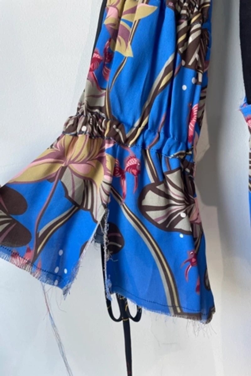 Loewe Blue Fish Floral Print Ruffled Dress Selected by The Curatorial Dept.