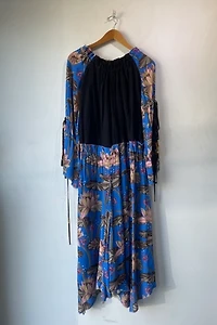Loewe Blue Fish Floral Print Ruffled Dress Selected by The Curatorial Dept.