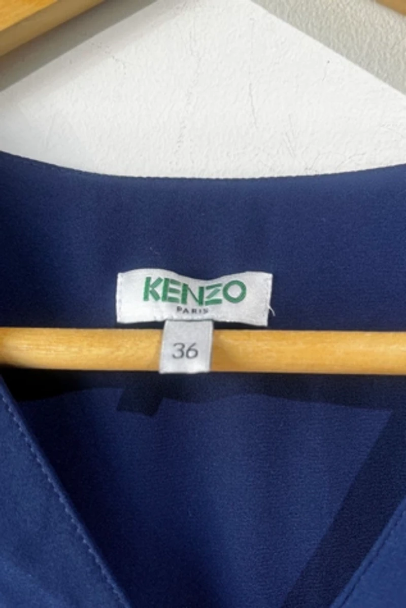 Kenzo Oversized Blue Drop Waist Dress Selected by The Curatorial Dept.