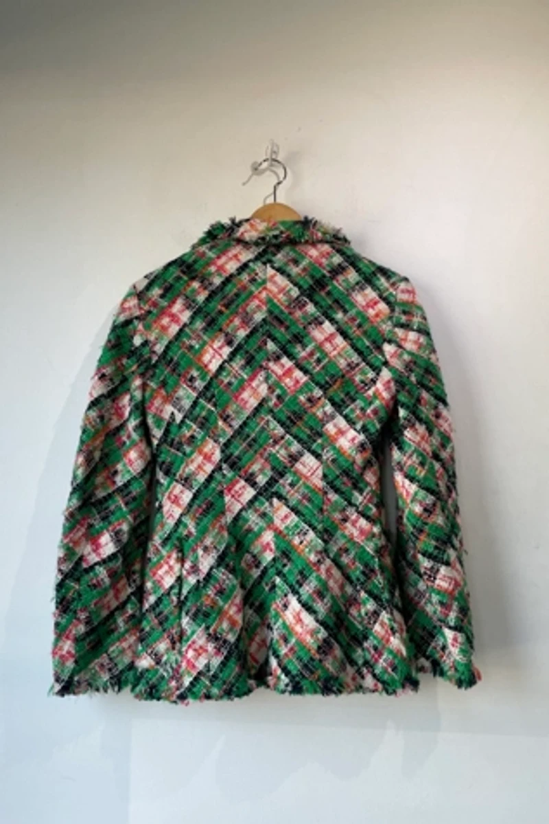 Junya Watanabe Green Red Plaid Tweed Jacket Selected by The Curatorial Dept.