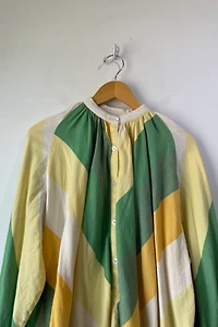 Marrakshi Life Green Yellow Diagonal Stripe Dress Selected by The Curatorial Dept.