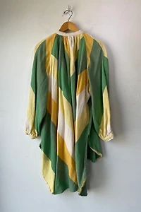 Marrakshi Life Green Yellow Diagonal Stripe Dress Selected by The Curatorial Dept.