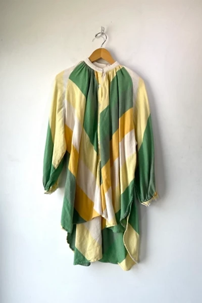 Marrakshi Life Green Yellow Diagonal Stripe Dress Selected by The Curatorial Dept.