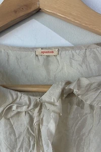 Apuntob White Silk Sleeveless Top with Tie Selected by The Curatorial Dept.
