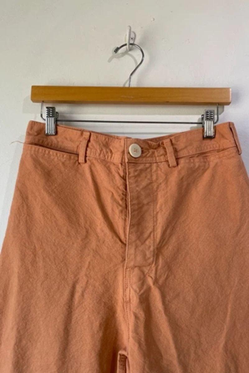 Jesse Kamm Peach Canvas Wide Leg Pants Selected by The Curatorial Dept.